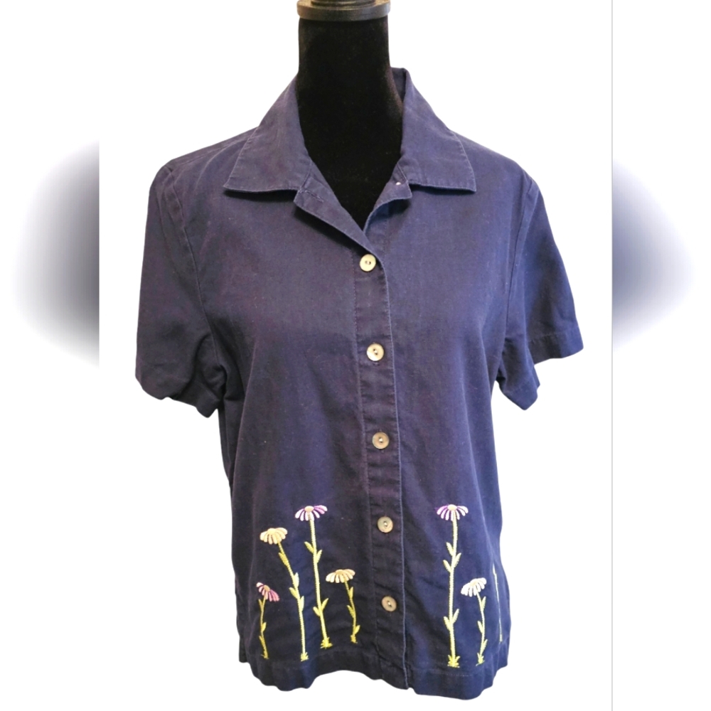 Karen Scott Floral Coneflower Top Small
